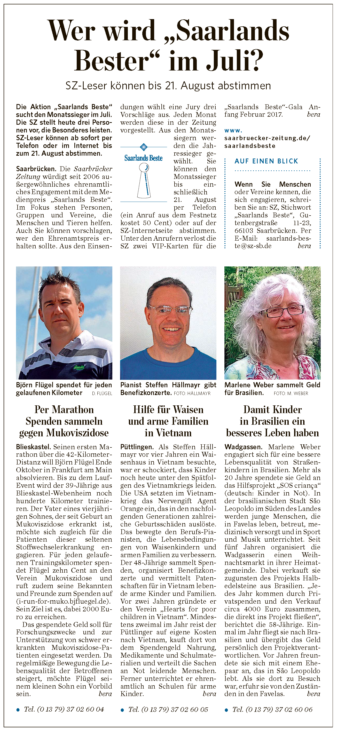 Heute in der Saarbrücker Zeitung I Run For Muko